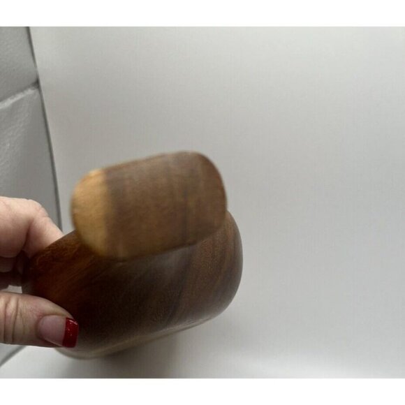 Vtg Wooden Carved Monkey Pod Woods of Hawaii Divided Serving Dish - 15" X 5.5" - Picture 5 of 5